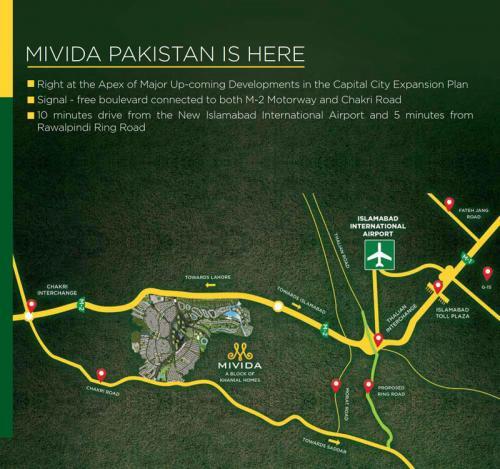 Mivida Pakistan Location