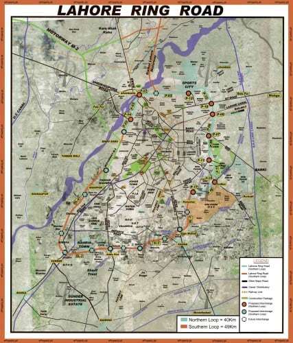 Latest Lahore Ring Road Master Plan Map
