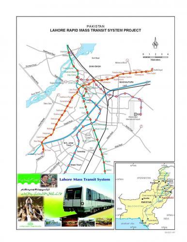 Lahore Rapid Mass Transit Rail Route Map Lahore Rapid Mass Transit Rail Route Map