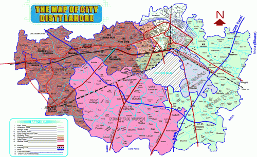 Lahore City District Map