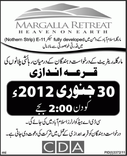 CDA Margalla Retreat Islamabad Balloting CDA Margalla Retreat Islamabad Balloting