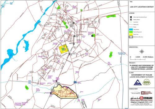 LDA City Lahore Location Map