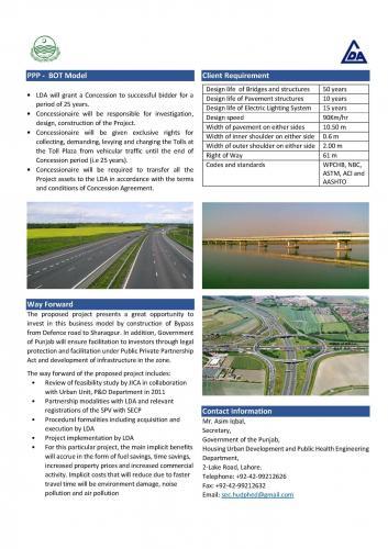 By-Pass from Defence Road Lahore to Sharaqpur