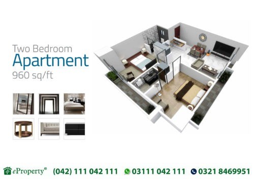 Downtown Mall and Residences 2 Bedroom Layout Plan
