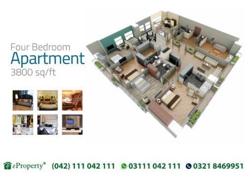 Downtown Mall and Residences 4 Bedroom Layout Plan