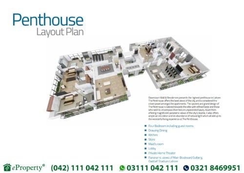 Downtown Mall and Residences Penthouse Layout Plan