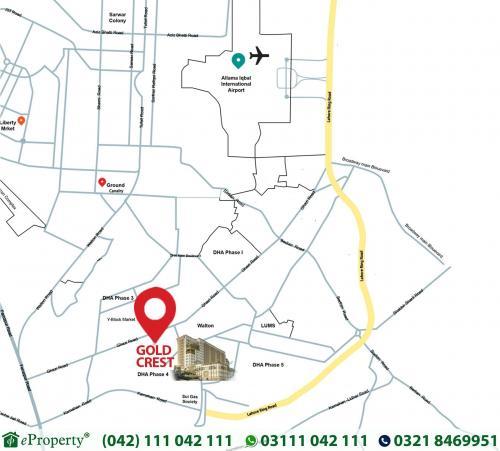 Goldcrest Mall and Residency Lahore Location Map