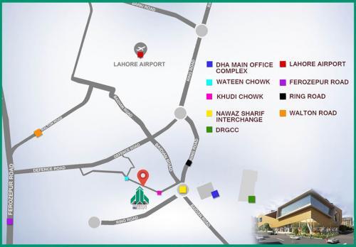 Penta Square DHA Phase 5 Lahore Location Map