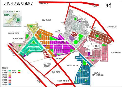 DHA Lahore Phase 12 Map Ex EME