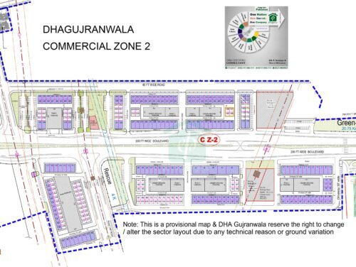 DHA Gujranwala Commercial Zone 2 Map 500x376 