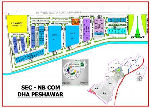 DHA Peshawar Sector B Commercial Map