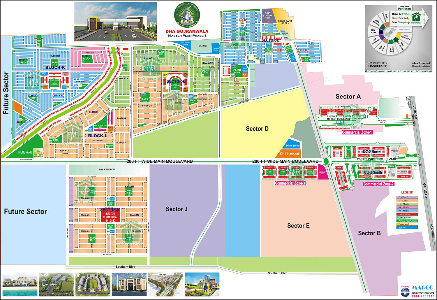 DHA Gujranwala Phase 1 Map 