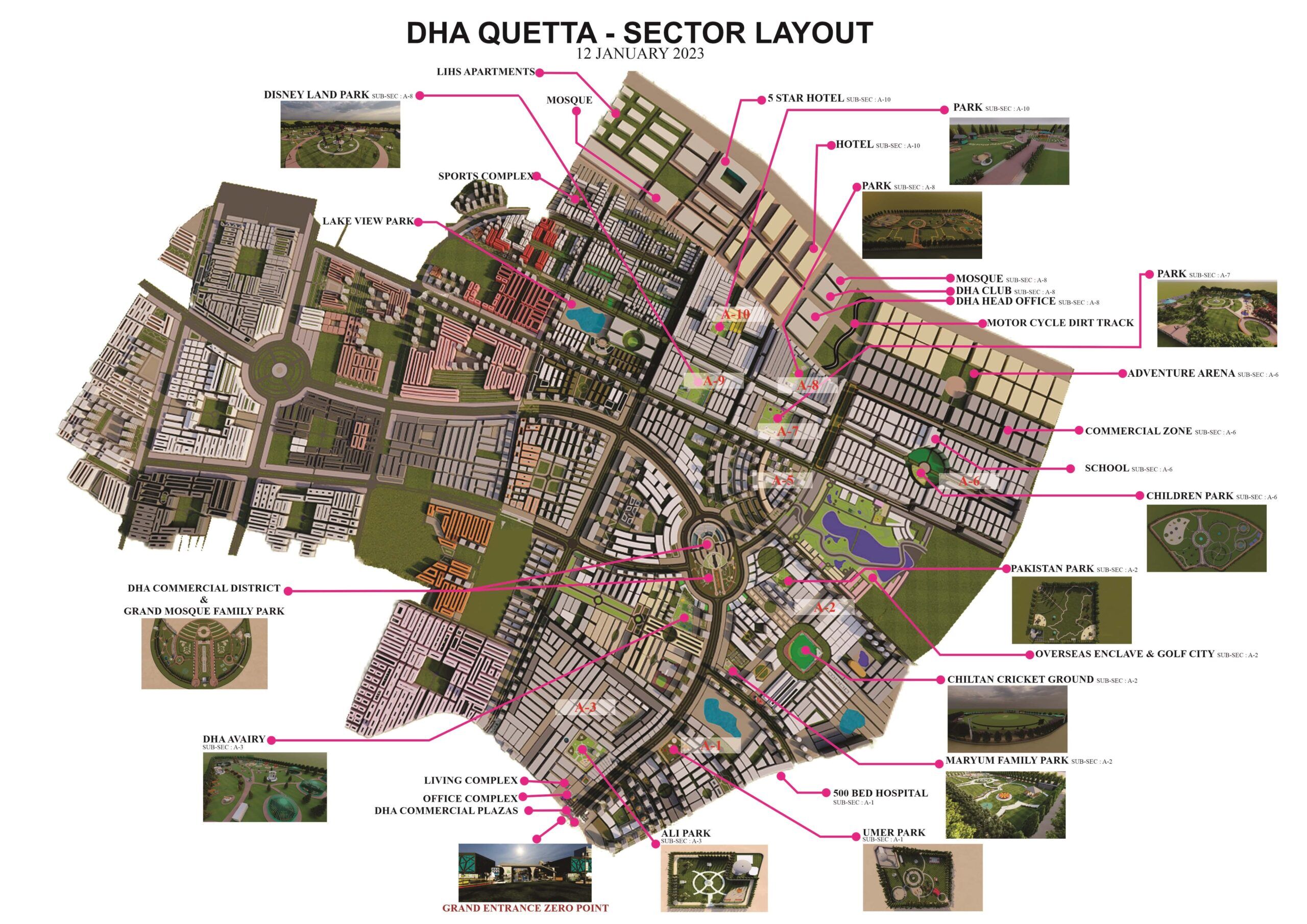 DHA Quetta Sector Wise Location Map 12 January 2022