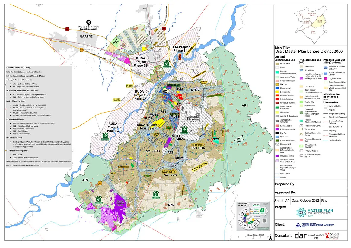 Lahore Development Map Lahore Map